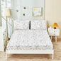 Tache Modern Abstract Leaf Line Art Foliage White Grey Black Gold Fitted Sheet / Flat Sheet (TJ3571) - Fitted Sheet - Bed Sheet