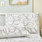 Tache Modern Abstract Leaf Line Art Foliage White Grey Black Gold Pillowcases (TJ3571) - - Pillowcase