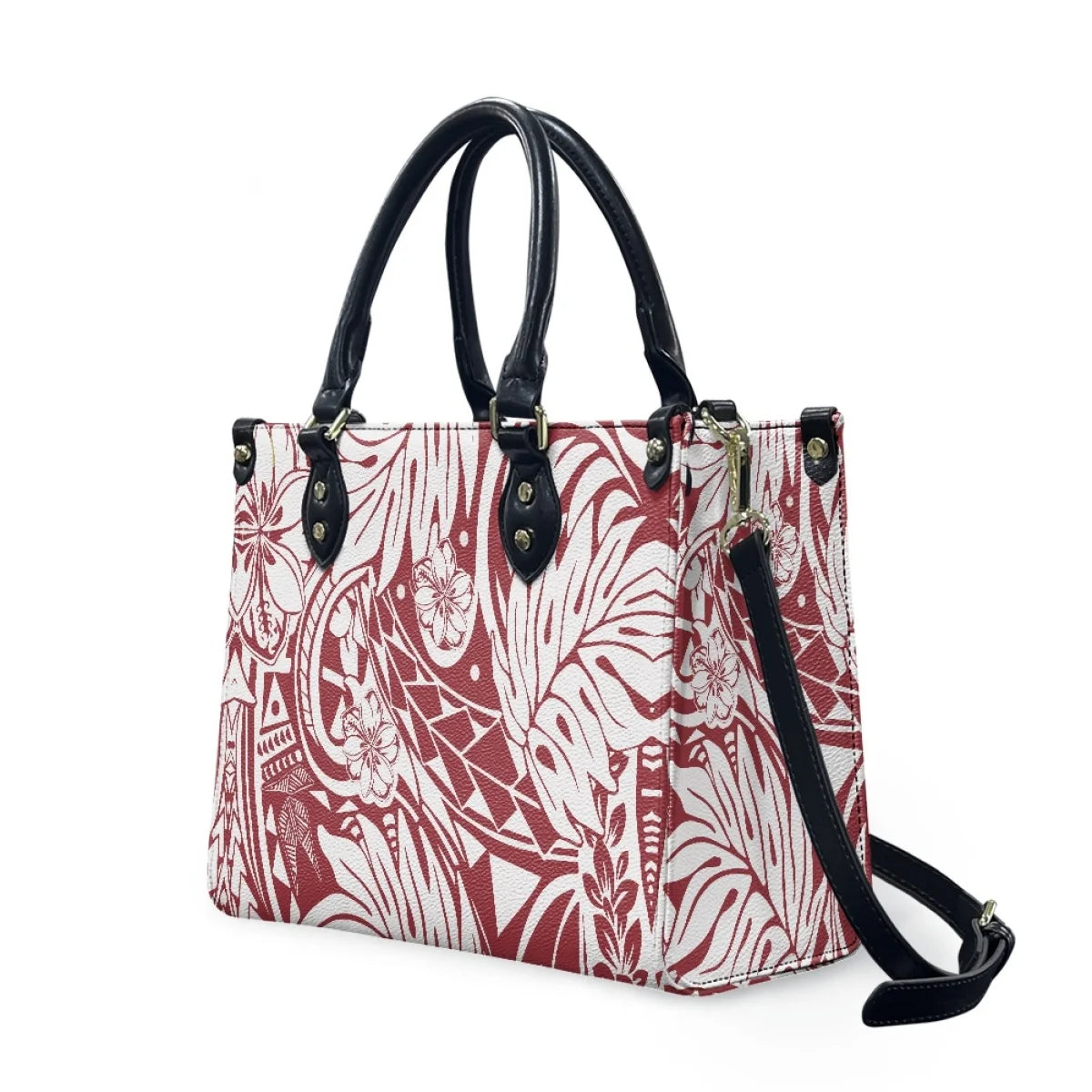 Polynesian Hawaii Tribal Print Tote Bag for Women Shoulder Purse Handbag