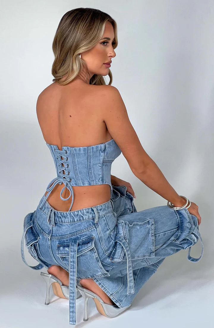 Cargo Denim Jeans - - Women's Fashion - Women's Clothing - Bottoms - Jeans
