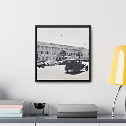 Sunset Bowling Center Largest in U.S 1939 Gallery Canvas Wraps Square Frame 16″ x 16″ Premium Gallery Wraps (1.25″) Black