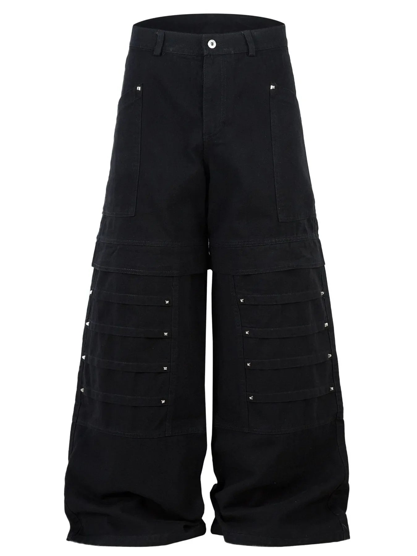 Men's Wide Leg Cargo Jeans - Black -