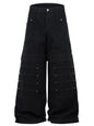 Men's Wide Leg Cargo Jeans - Black -