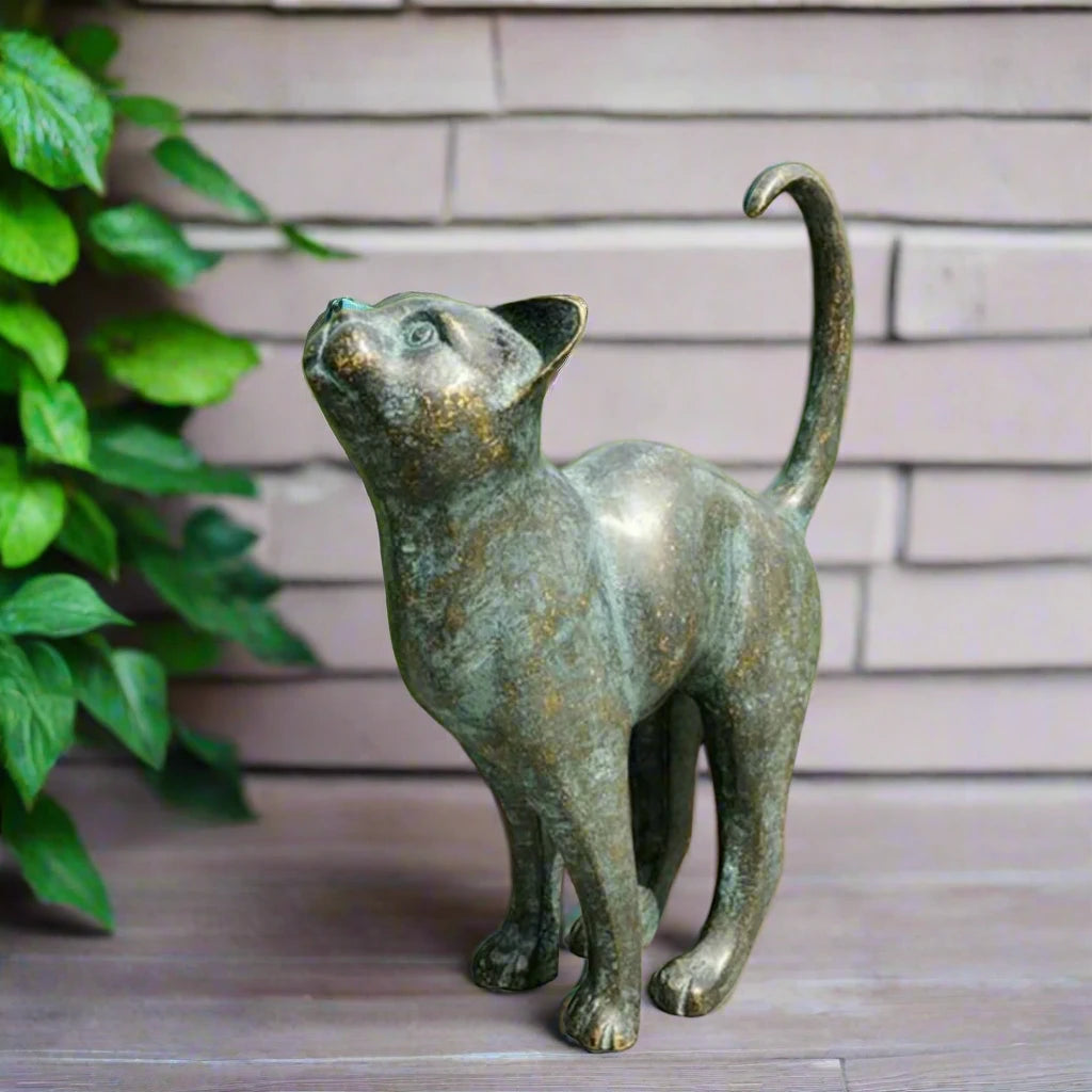 Cat Statue Outdoor Yard Art Craft Resin Sculpture