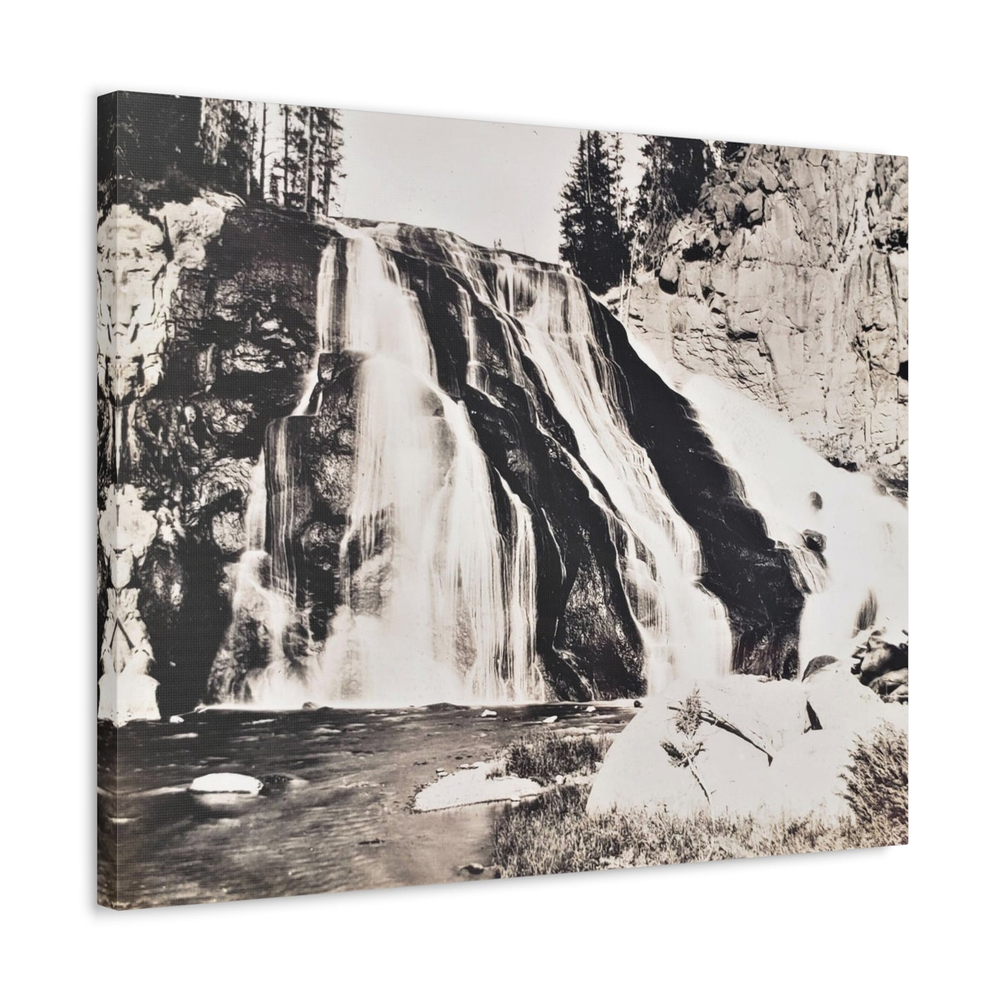 Gibbon Falls Yellowstone Stretched Canvas