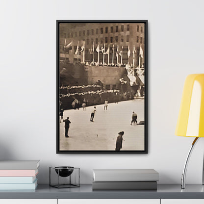 Rockefeller Plaza Easter 1945 Gallery Canvas Wraps Vertical Frame 16″ x 24″ 1.25" Black