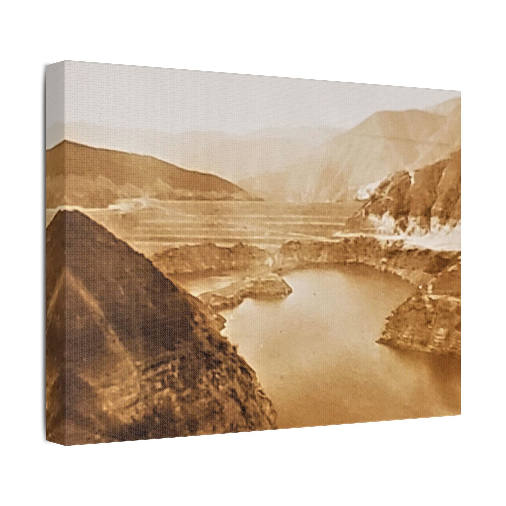 San Gabriel Dirt Fill Dam 1 Satin Canvas Stretched