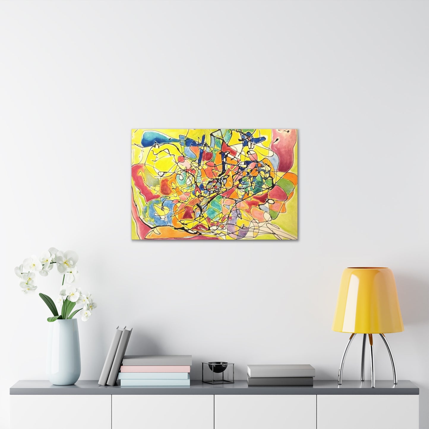 Yellow Abstract Canvas Gallery Wraps 30" x 20" 1.25"