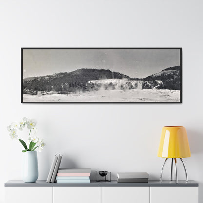 Mammoth Hot Springs Yellowstone Gallery Canvas Wraps Horizontal Frame 60″ x 20″ Black Premium Gallery Wraps (1.25″)