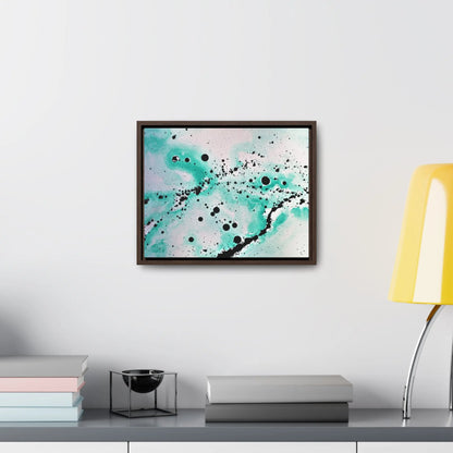 Teal Burst Gallery Canvas Wraps, Horizontal Frame