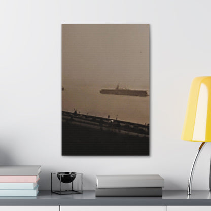 Navy Day New York Hudson River October 27th 1945 War Ships Canvas Gallery Wraps 16″ x 24″ 1.25"