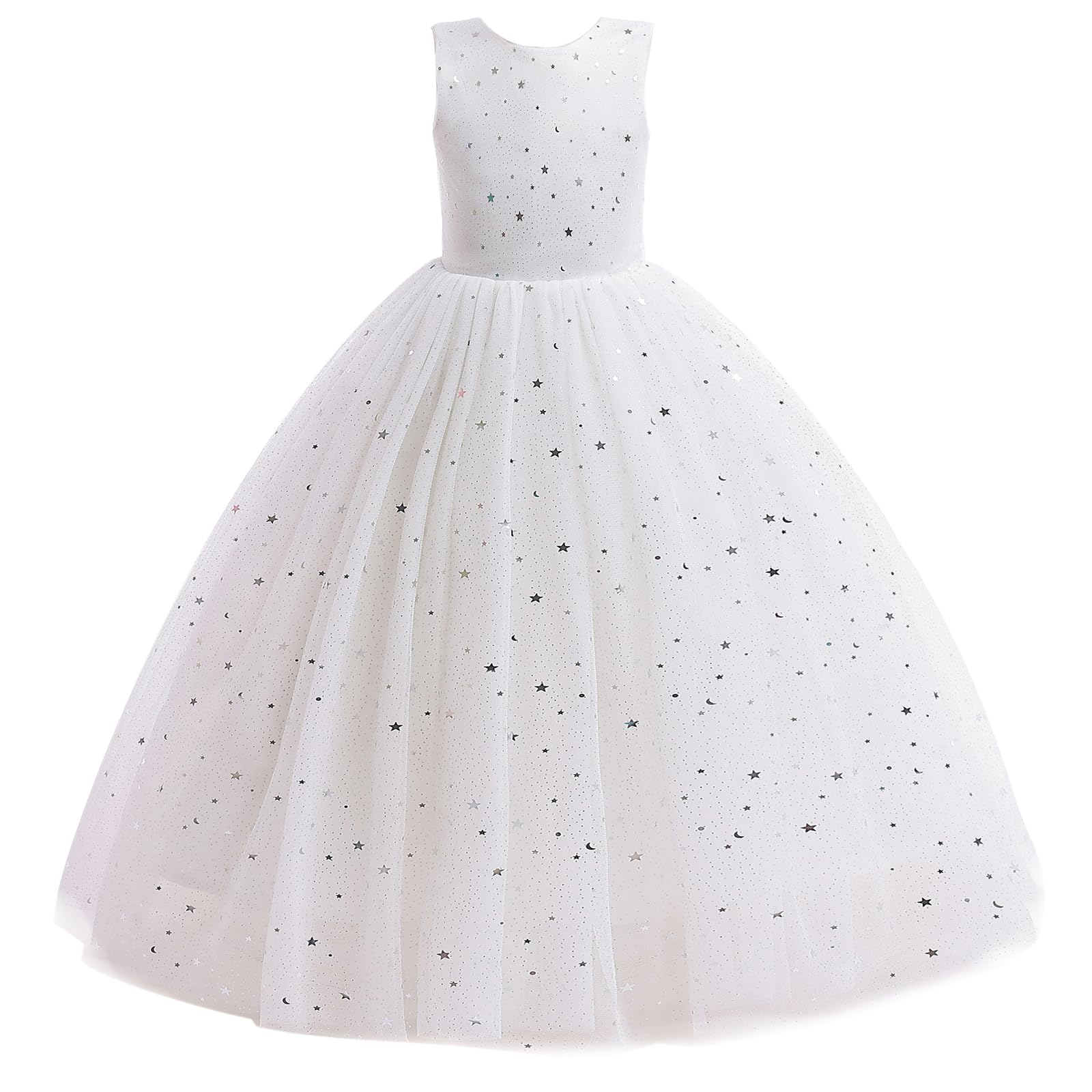 Sparkly Tulle Pageant Dress for Girls 11-12 - White 11-12 Years - dress