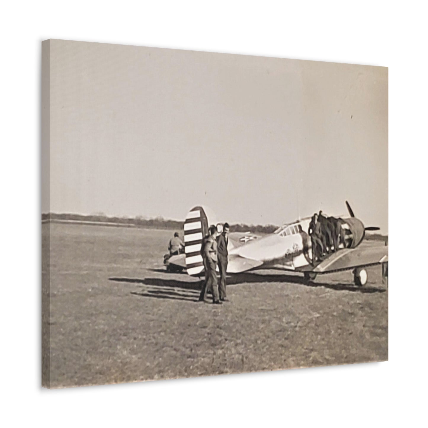 Army Pursuit Plane Ames Airport 1939 Stretched Canvas