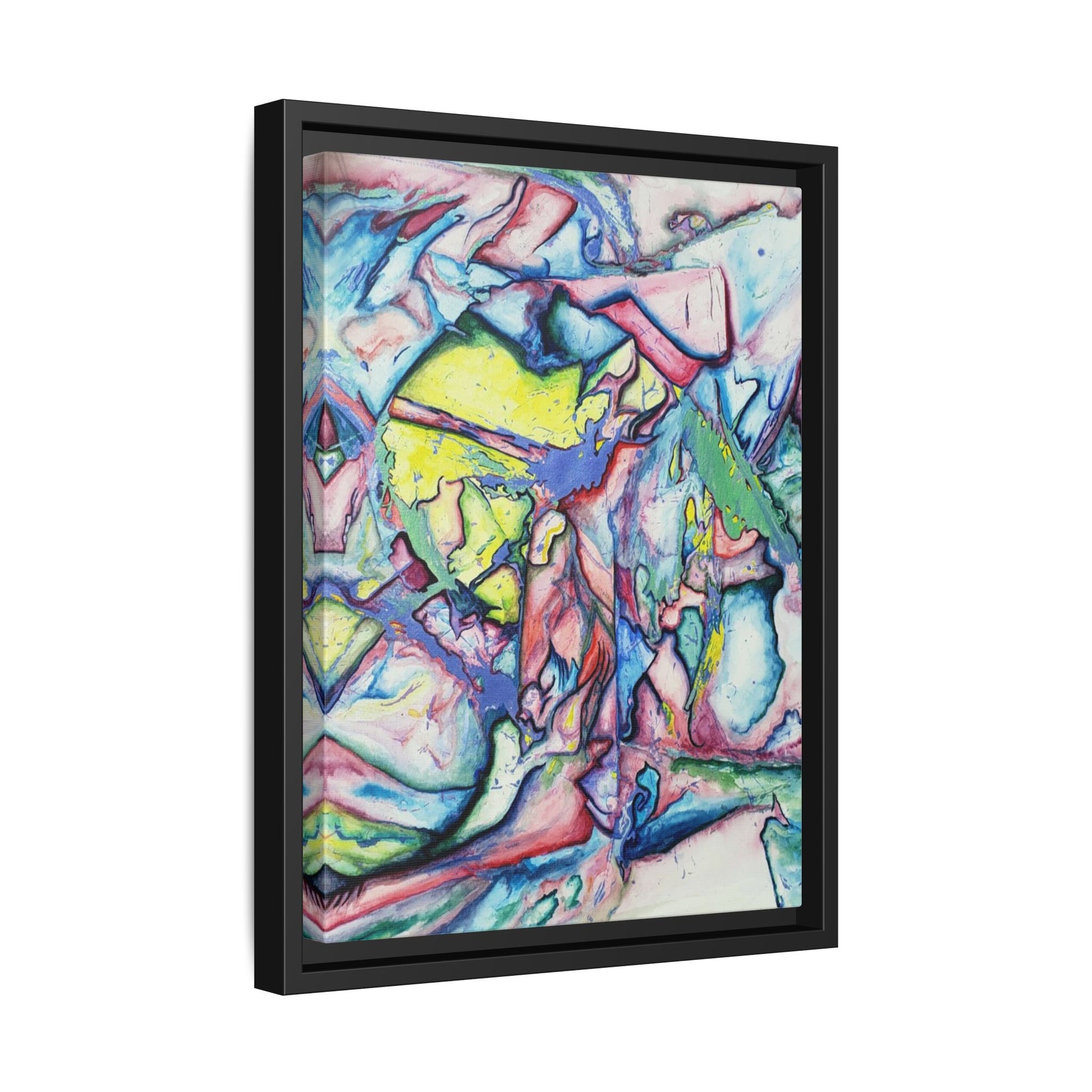 Alien Abstract Colorful Framed Canvas Art - Kia Day Design