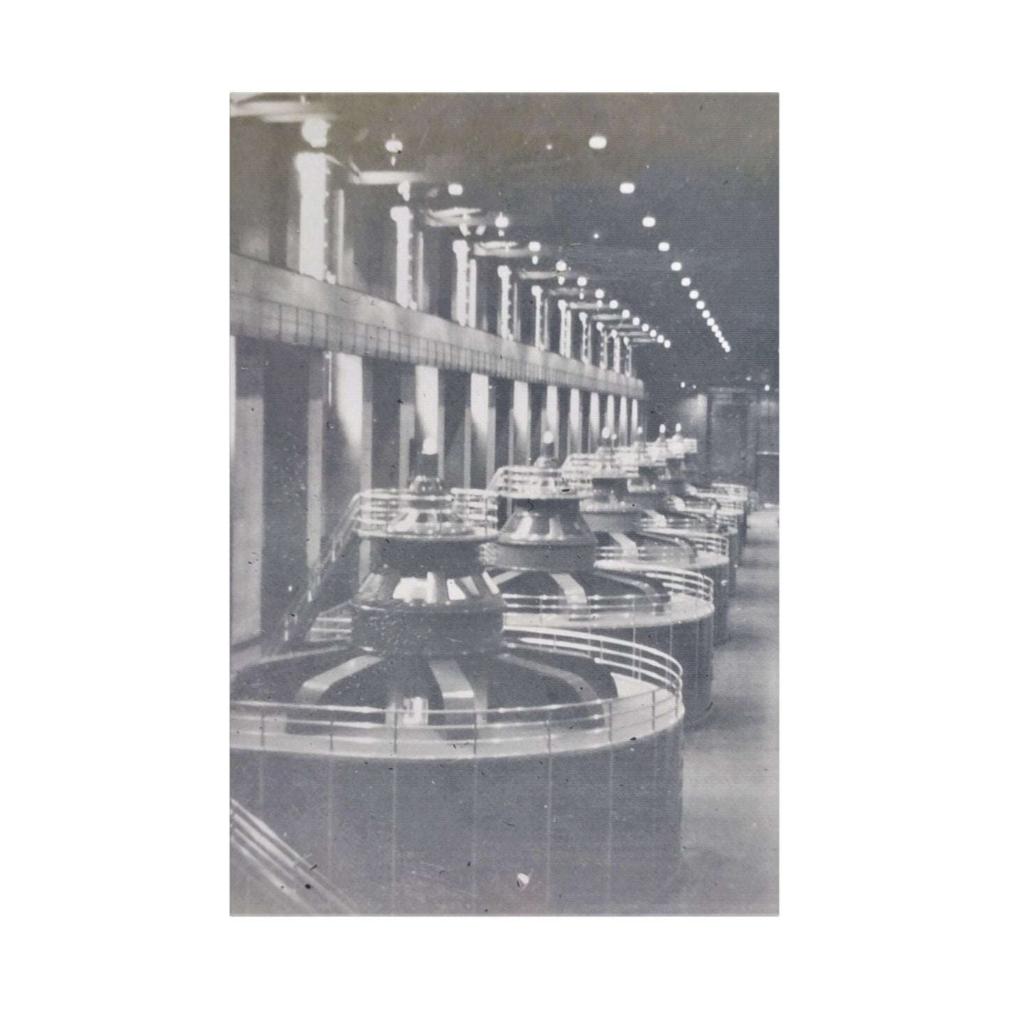 Boulder Dam Powerhouse Satin Canvas Stretched