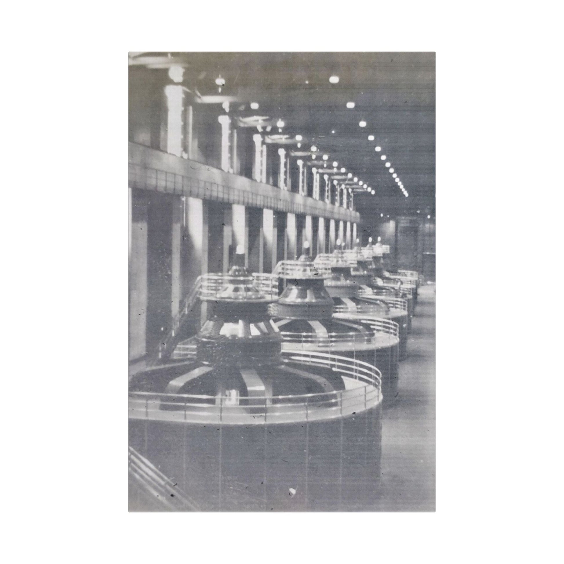 Boulder Dam Powerhouse Satin Canvas Stretched