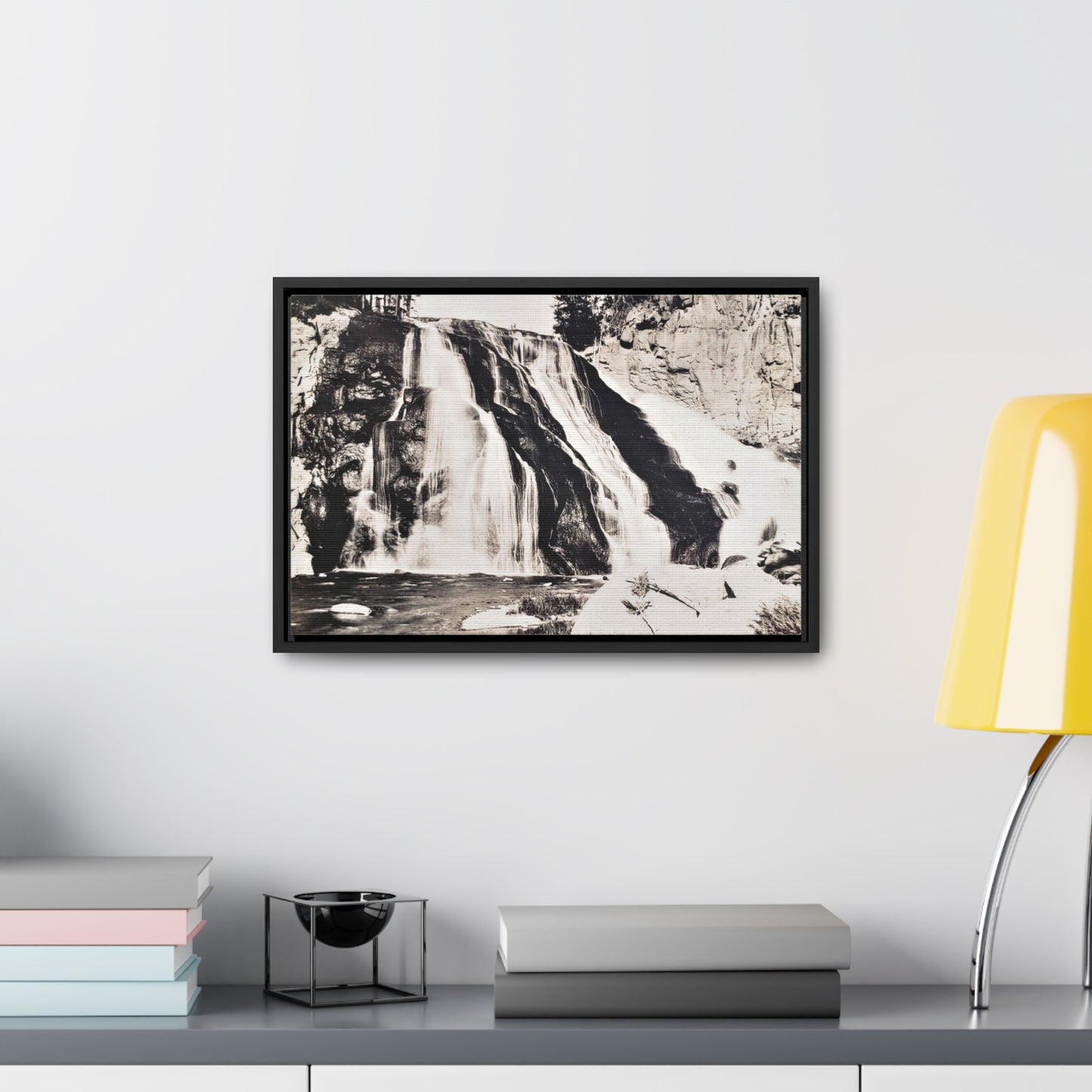 Gibbon Falls Yellowstone Gallery Canvas Wraps, Horizontal Frame