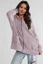 Zip-Up Long Sleeve Jacket - Lilac -