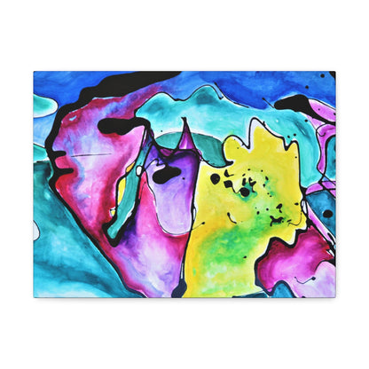 Cat Dog Stretched Canvas 1.5" 16″ x 12″