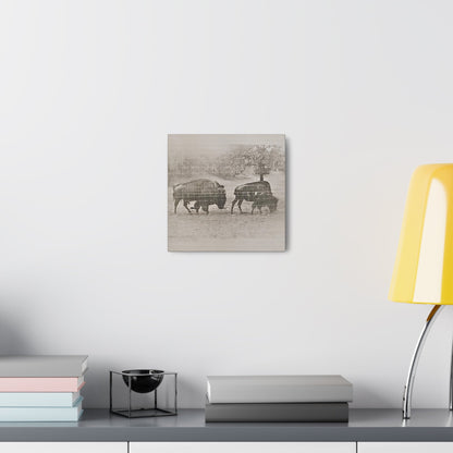 Buffalo at Redwood Falls Canvas Gallery Wraps 10″ x 10″ 1.25"