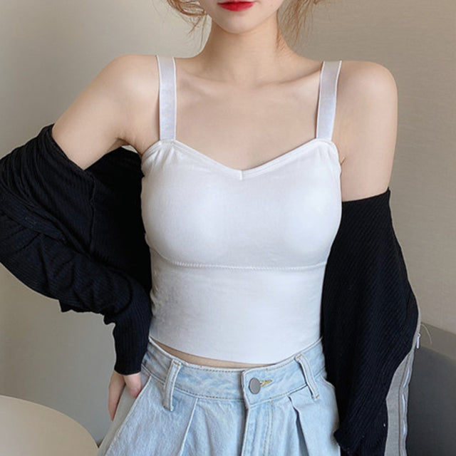 Chic Summer Sling Top for Women - White M - cami top