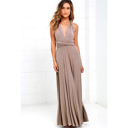 Long Wrap Dress - Tan Medium - dress