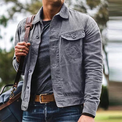 Vintage Washed Jacket - Grey M - jacket