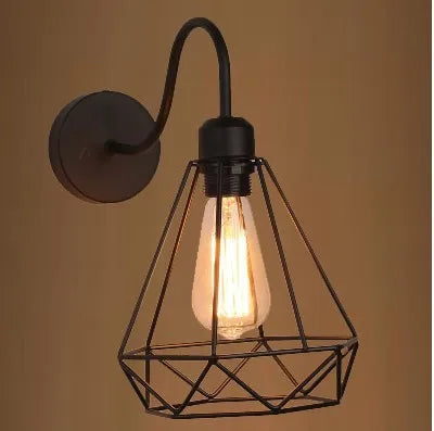 Single Head Industrial Vintage Retro Wooden Metal Wall Lamp