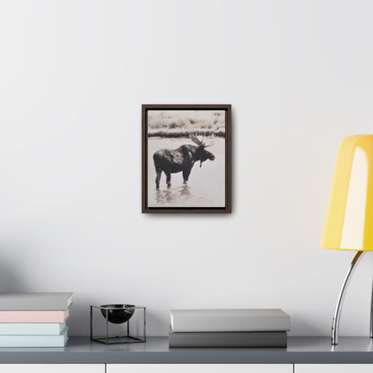 Yellowstone Bull Moose Gallery Canvas Wraps Vertical Frame 8″ x 10″ Premium Gallery Wraps (1.25″) Walnut