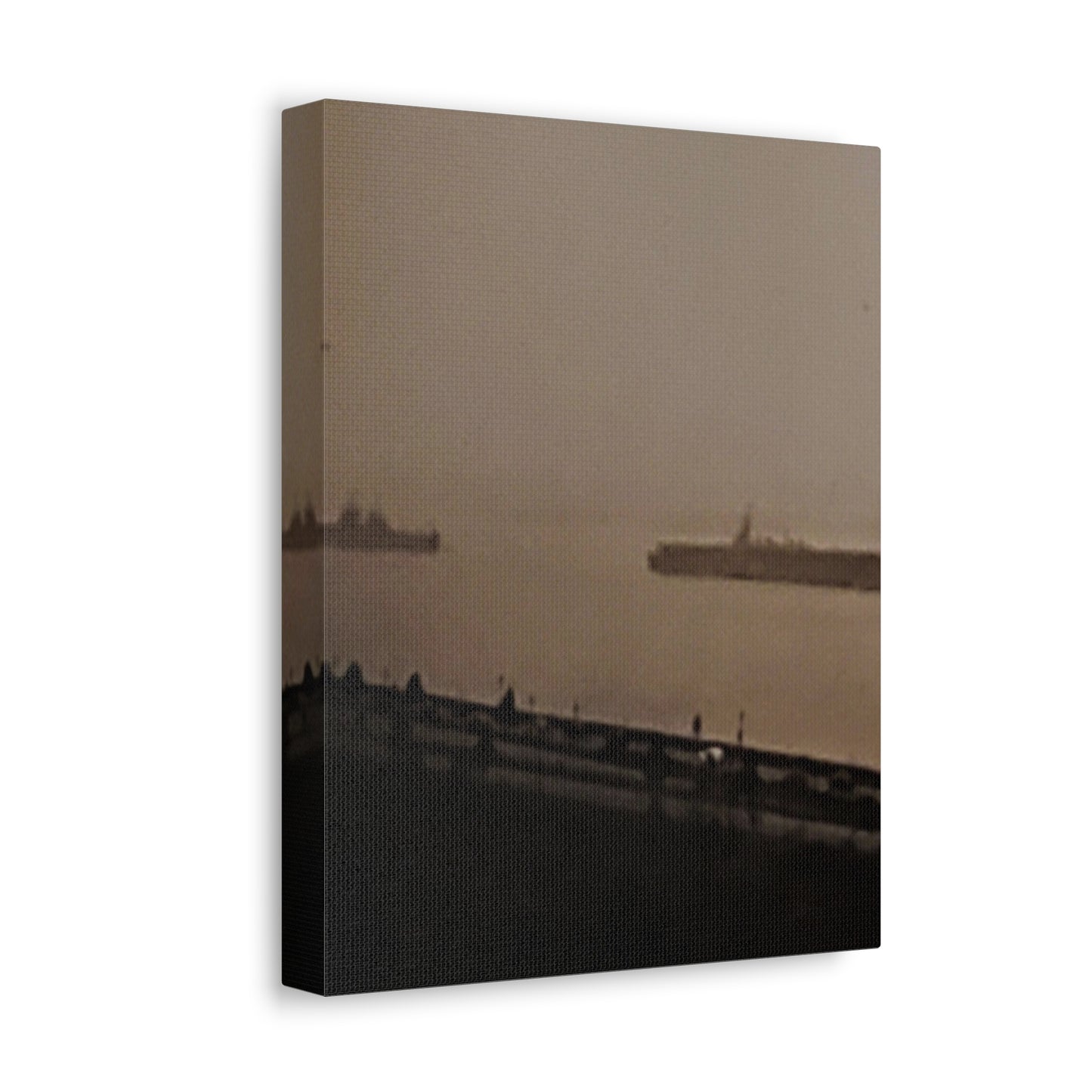 Navy Day New York Hudson River October 27th 1945 War Ships Stretched Canvas