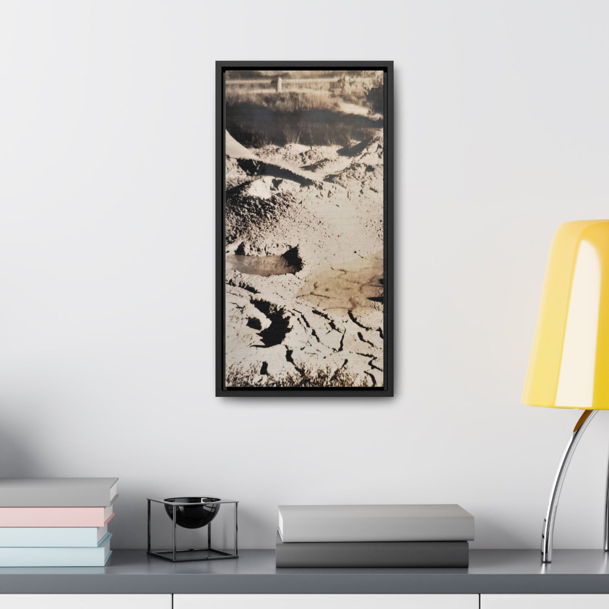 Yellowstone West Thumb Paint Pots Gallery Canvas Wraps Vertical Frame - 10″ x 20″ Premium Gallery Wraps (1.25″) Black - Canvas