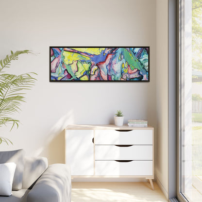 Alien Abstract Colorful Framed Canvas Art - Kia Day Design