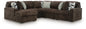 Midnight-Madness - Sectional - Dark Brown 5 Pc. Left Arm Facing Corner Chaise Sectional - Stationary Sectionals