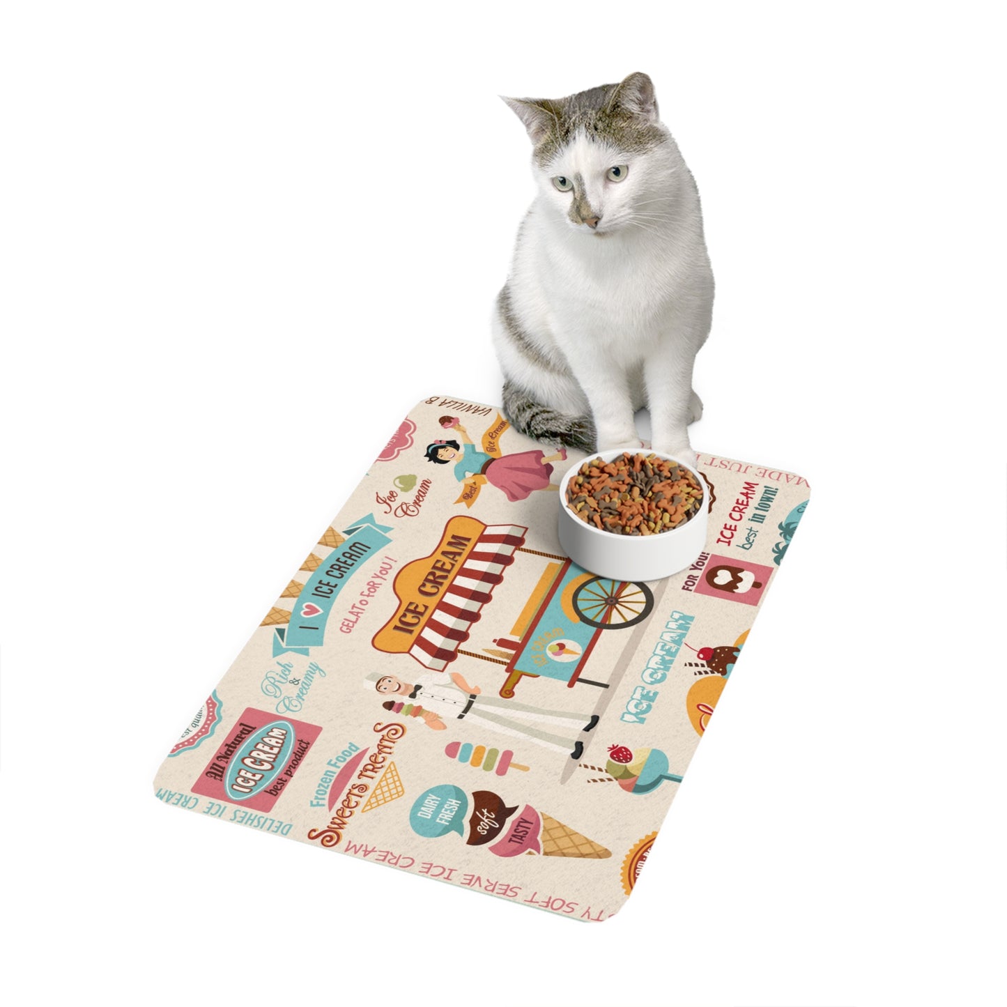 Ice Cream Pet Food Mat (12x18)