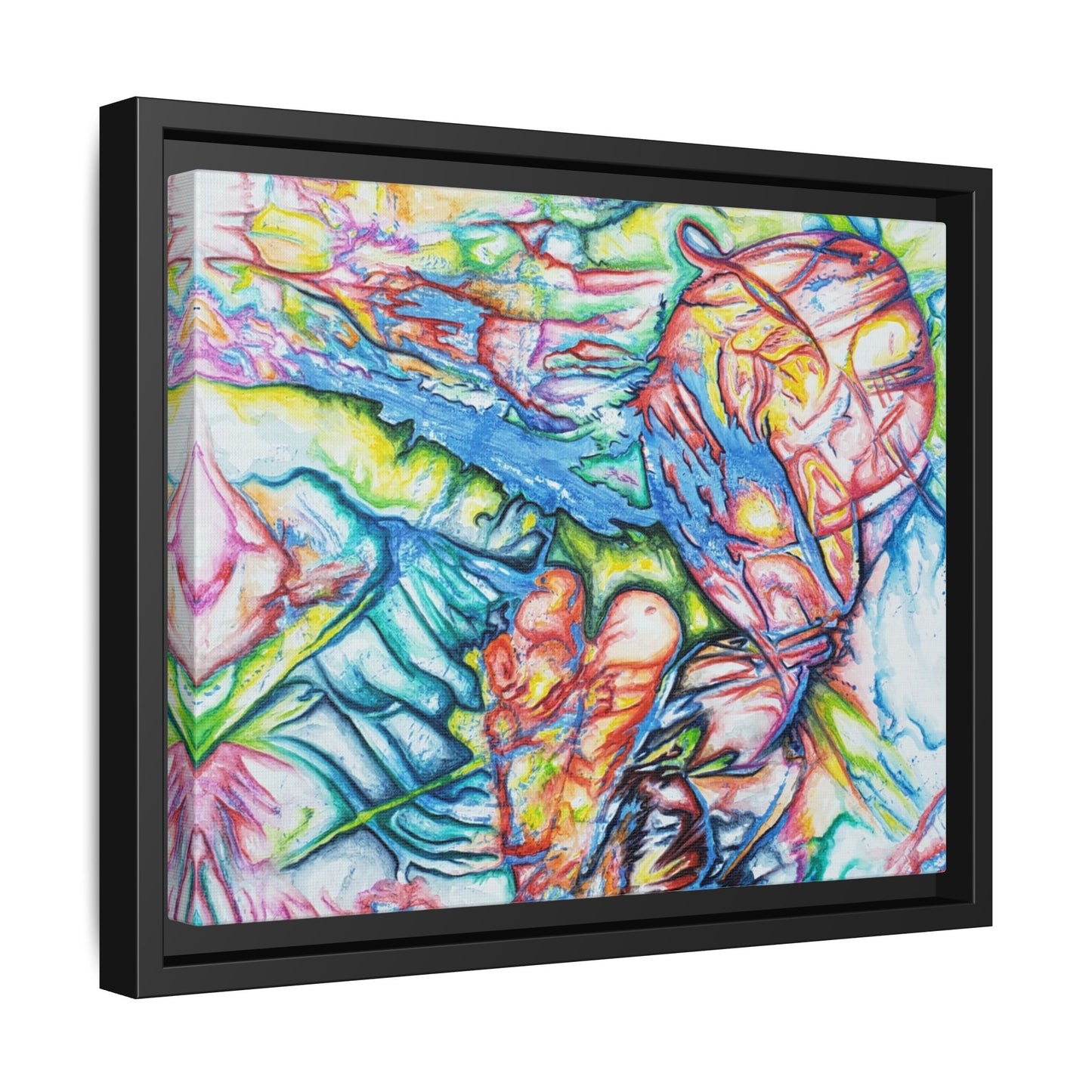 Multi-Color Abstract Framed Canvas Art Print - Kia Day Design