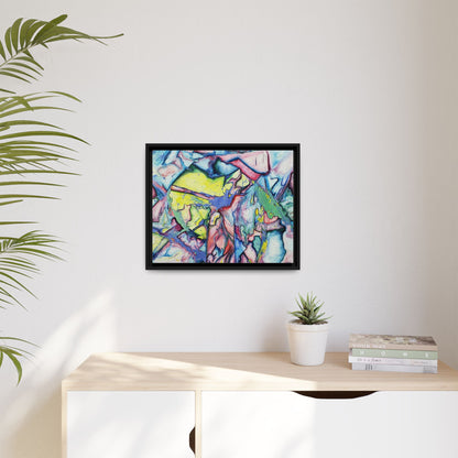 Alien Abstract Colorful Framed Canvas Art - Kia Day Design
