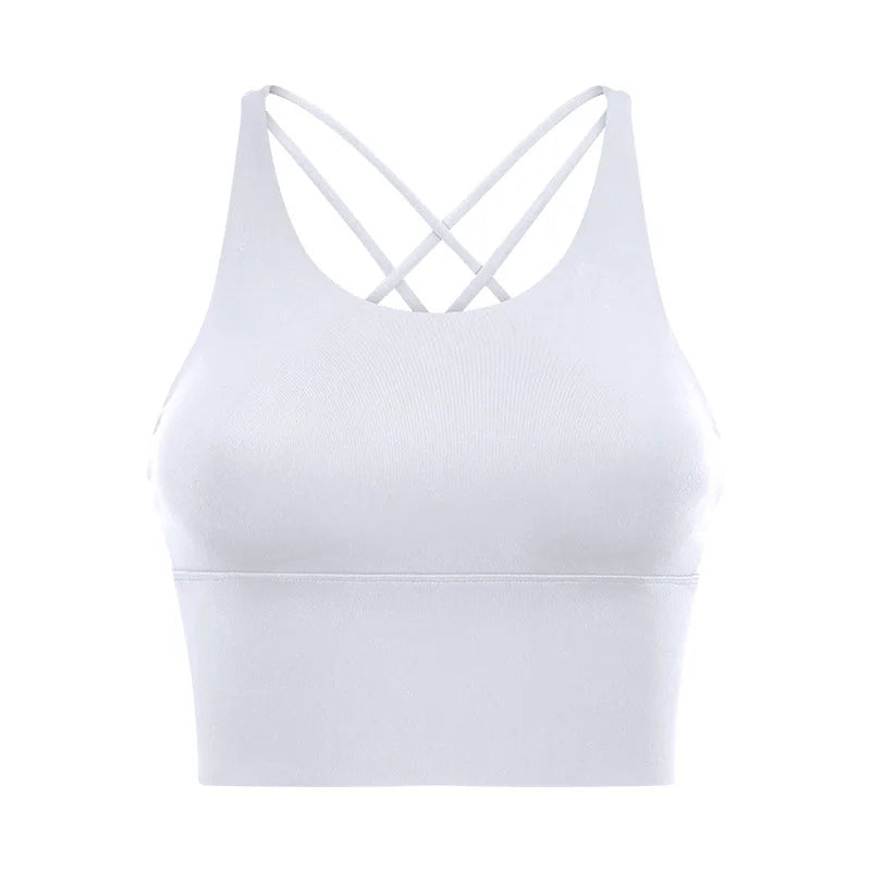 Comfort Full Support Padded Wire Free Cross Back Yoga Sports Bra Seamless