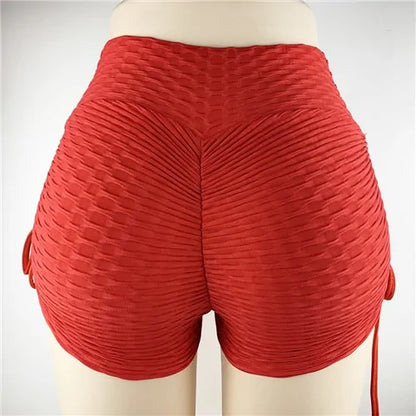 Womens High Waist Athletic Gym Shorts Sexy Breathable And Functional Red Medium