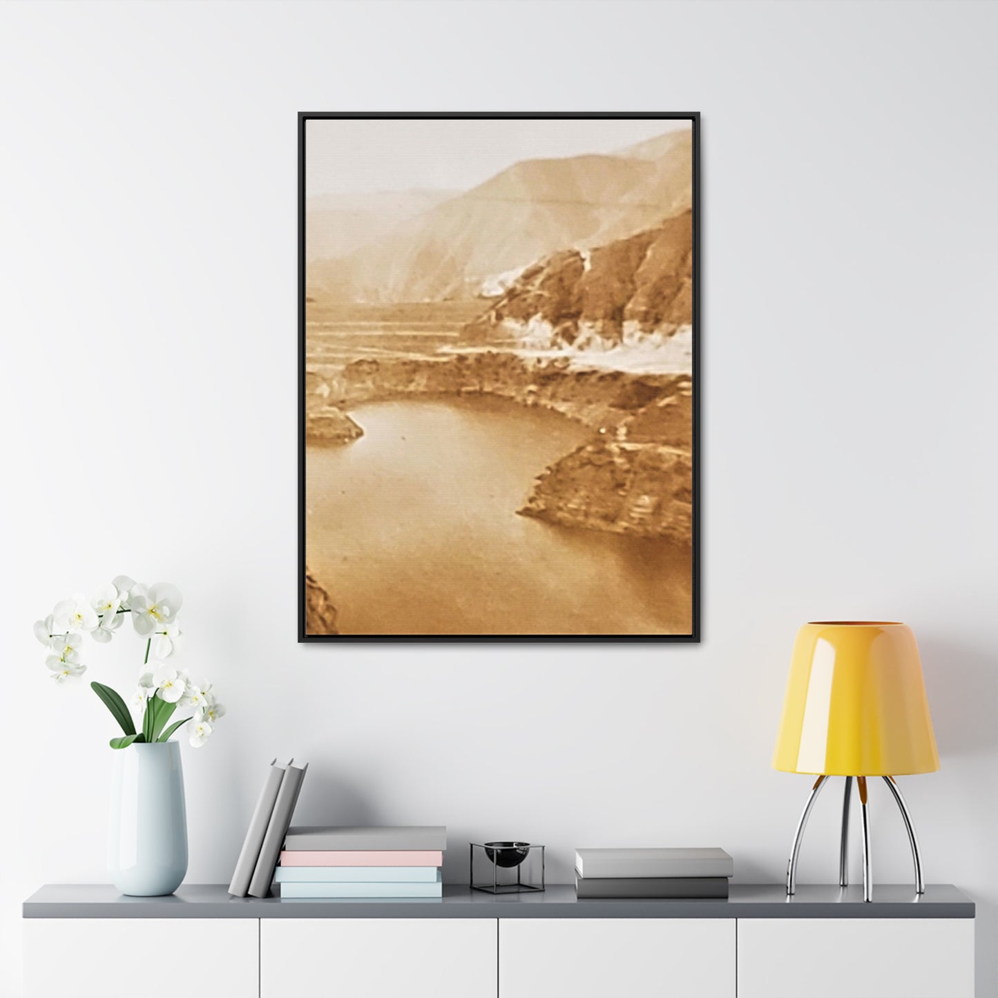 San Gabriel Dirt Fill Dam #1 Gallery Canvas Wraps, Vertical Frame