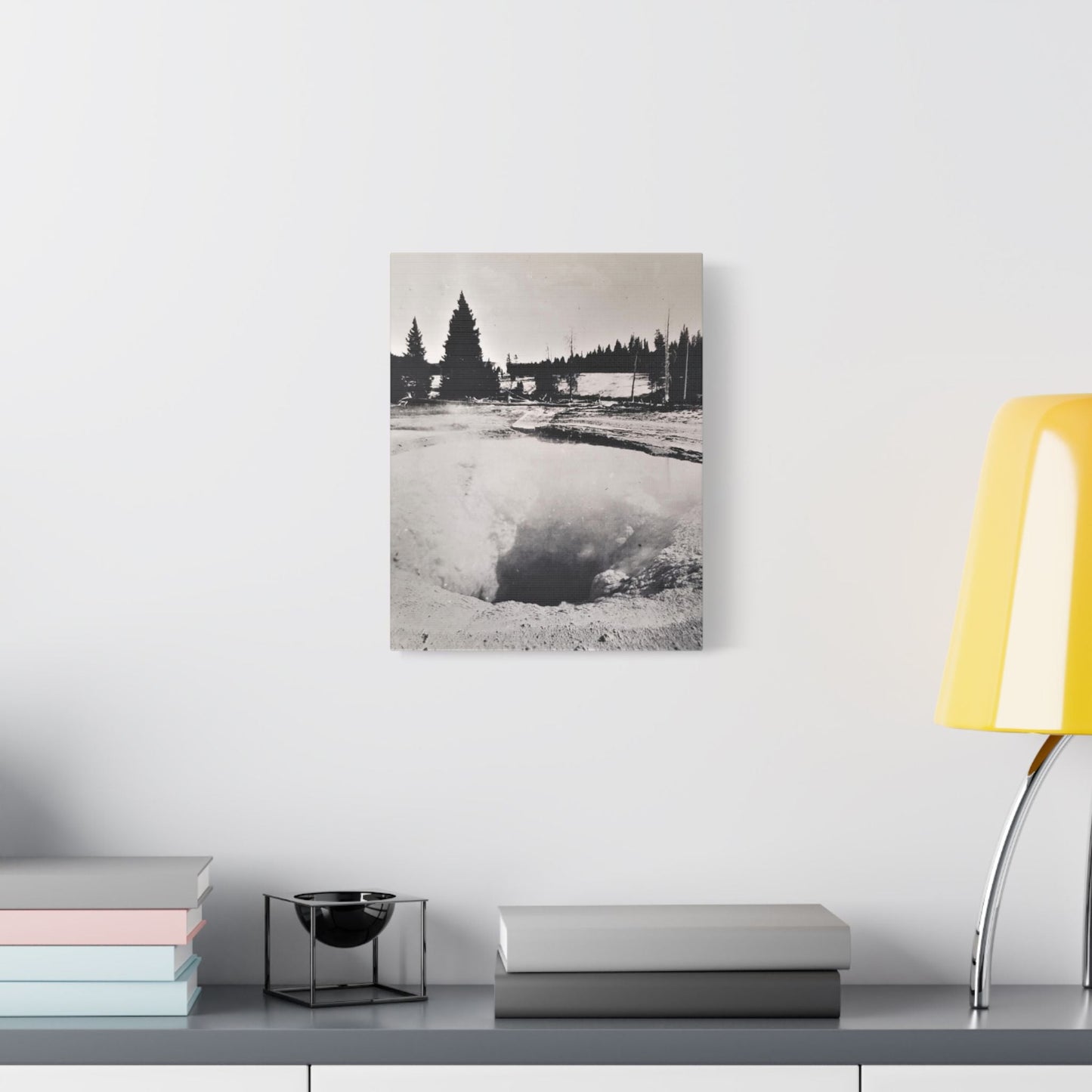 Morning Glory Pool Yellowstone Satin Canvas Stretched 11″ x 14″ (Vertical) 1.5"