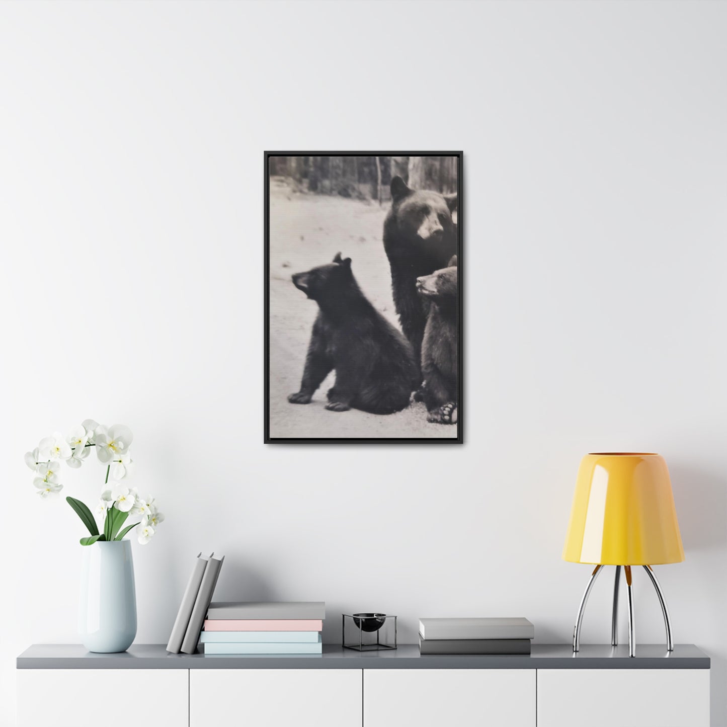 Yellowstone Back Bears Gallery Canvas Wraps, Vertical Frame