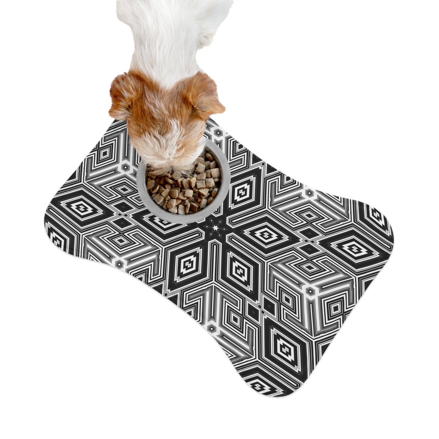 Black and White Diamond Pet Feeding Mats