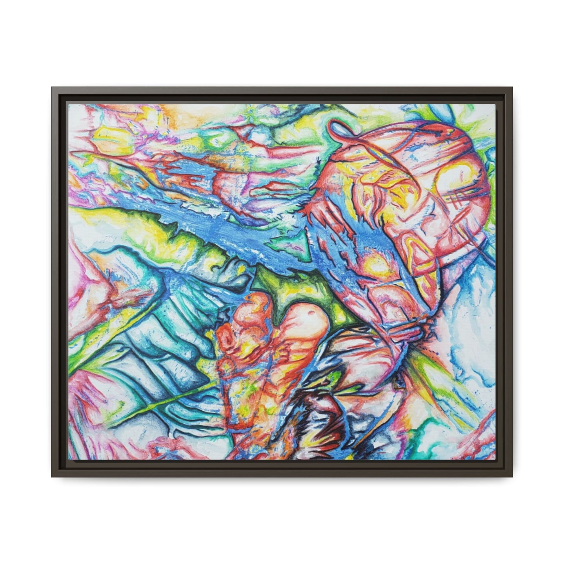 Multi-Color Abstract Framed Canvas Art Print - Kia Day Design