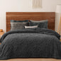 King Luxe 510GSM Sherpa Winter Blanket - Dark Grey King Size(108"X90") - quilt