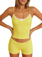 Contrast Trim Cami and Shorts Set- Shopimist- {{Product type}}