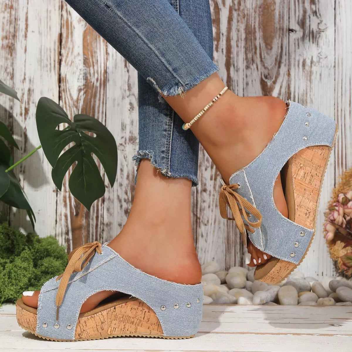 Lace Up Wedge Sandals- Shopimist- {{Product type}}