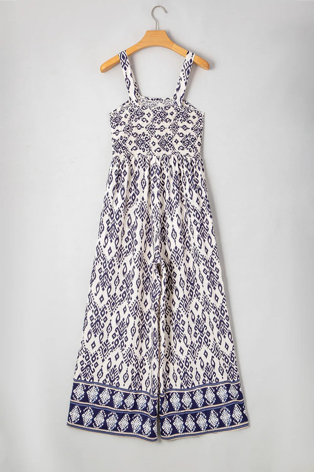 Bohemian Print Wide Leg Jumpsuit - -