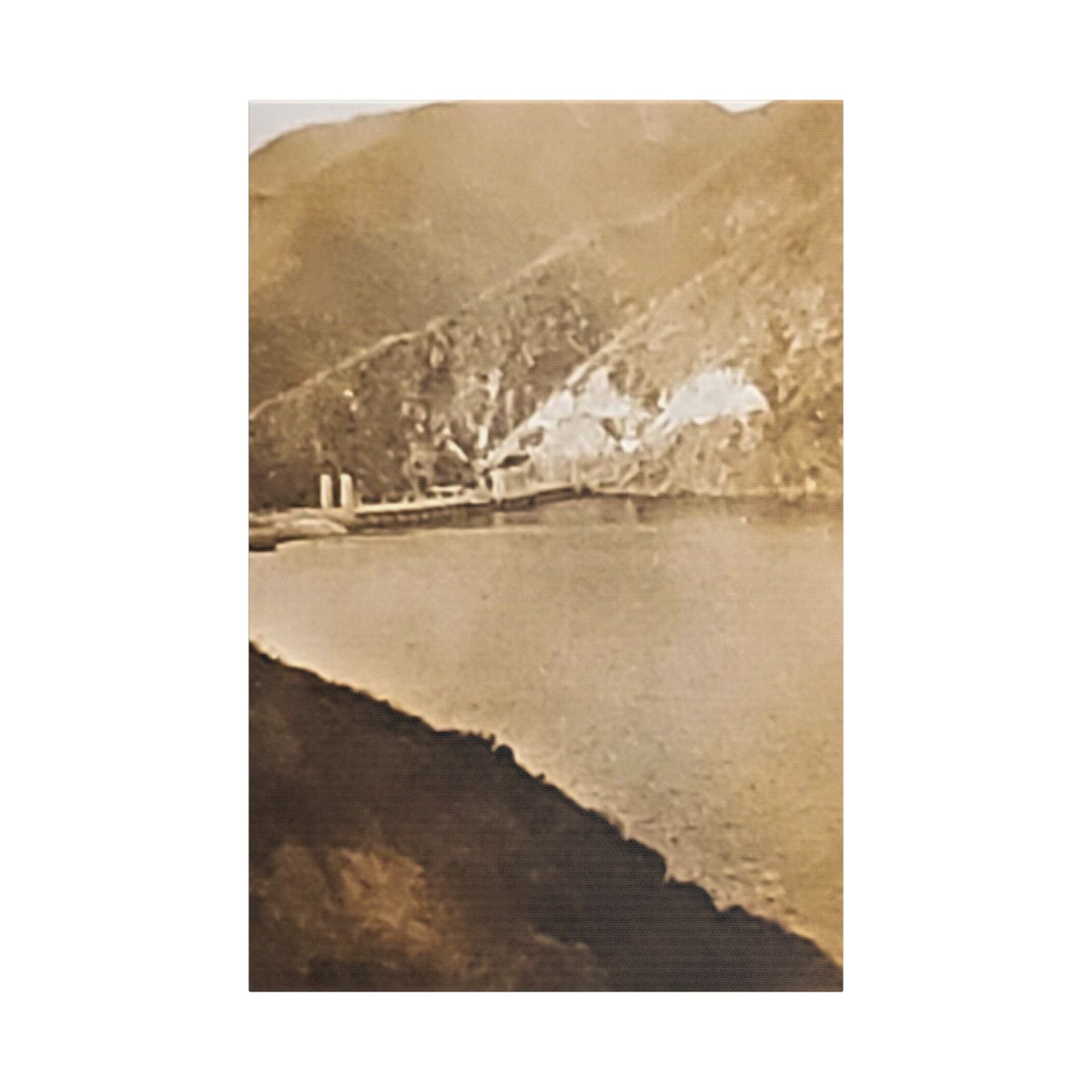 Morris Dam Lake Satin Canvas Stretched