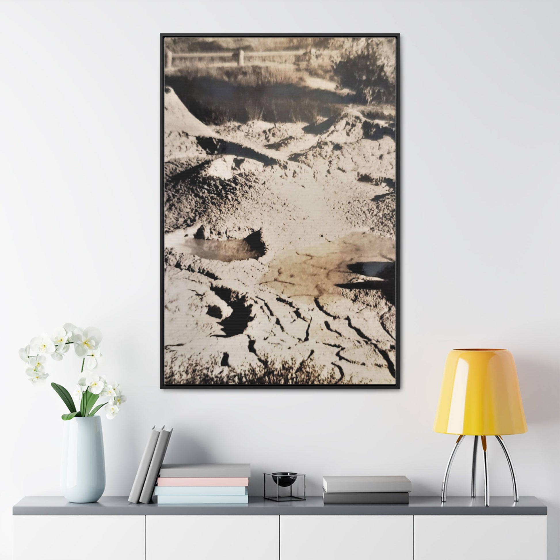 Yellowstone West Thumb Paint Pots Gallery Canvas Wraps Vertical Frame - 32″ x 48″ Premium Gallery Wraps (1.25″) Black - Canvas