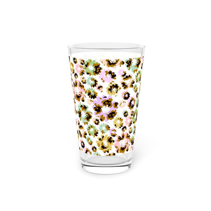 Floral Pint Glass - 16oz Colorful Drinkware - Kia Day Design
